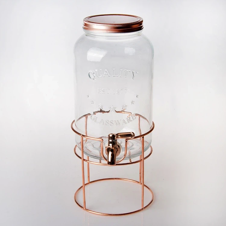 Glass Drink Dispenser With Tap good grade glass juice jar with metal stand,Our glass jars have wide mouth openings that make filling and cleaning a breeze. Le Glass Drink Dispenser With Tap good grade glass juice jar with metal stand,Our glass jars have wide mouth openings that make filling and cleaning a breeze. Le