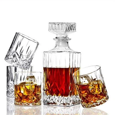 Decanter tal-whisky tal-ħġieġ tal-kristall