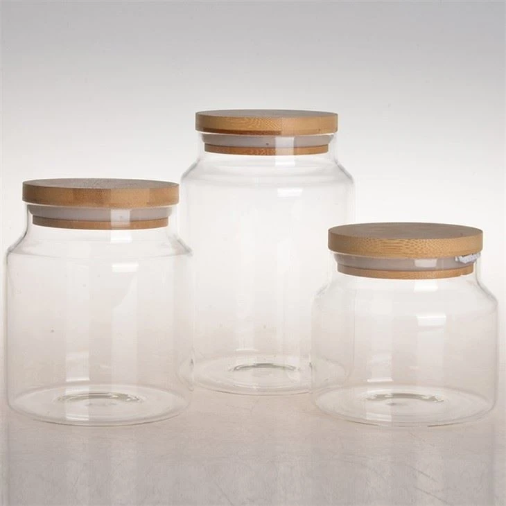 Airtight Glass Storage Canister With Bamboo Lid
