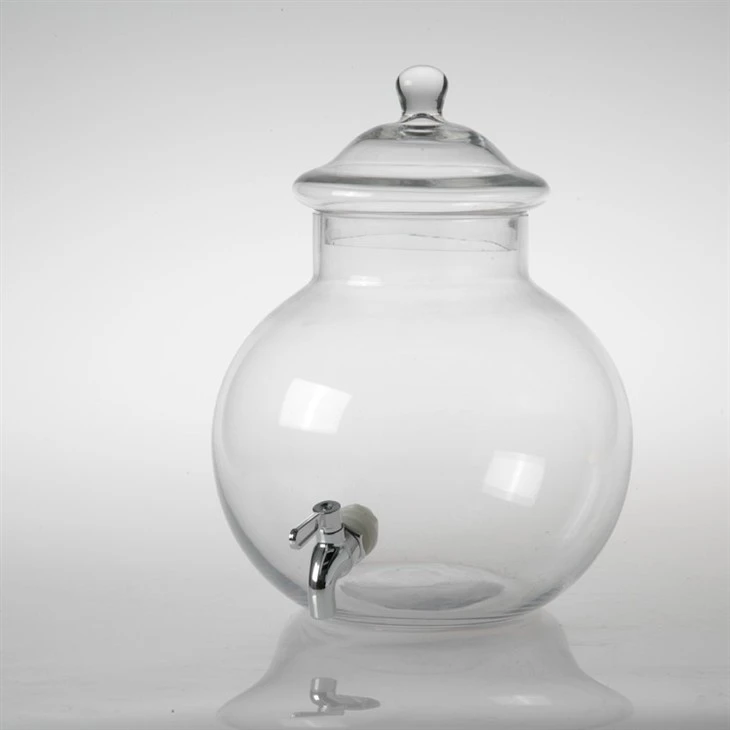 Glass Drink Dispenser With Glass Lid