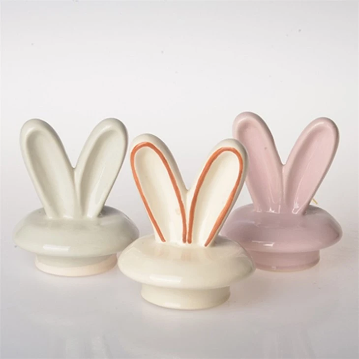 Rabbit Ears Decor Lid Transparent Glass Food Jars